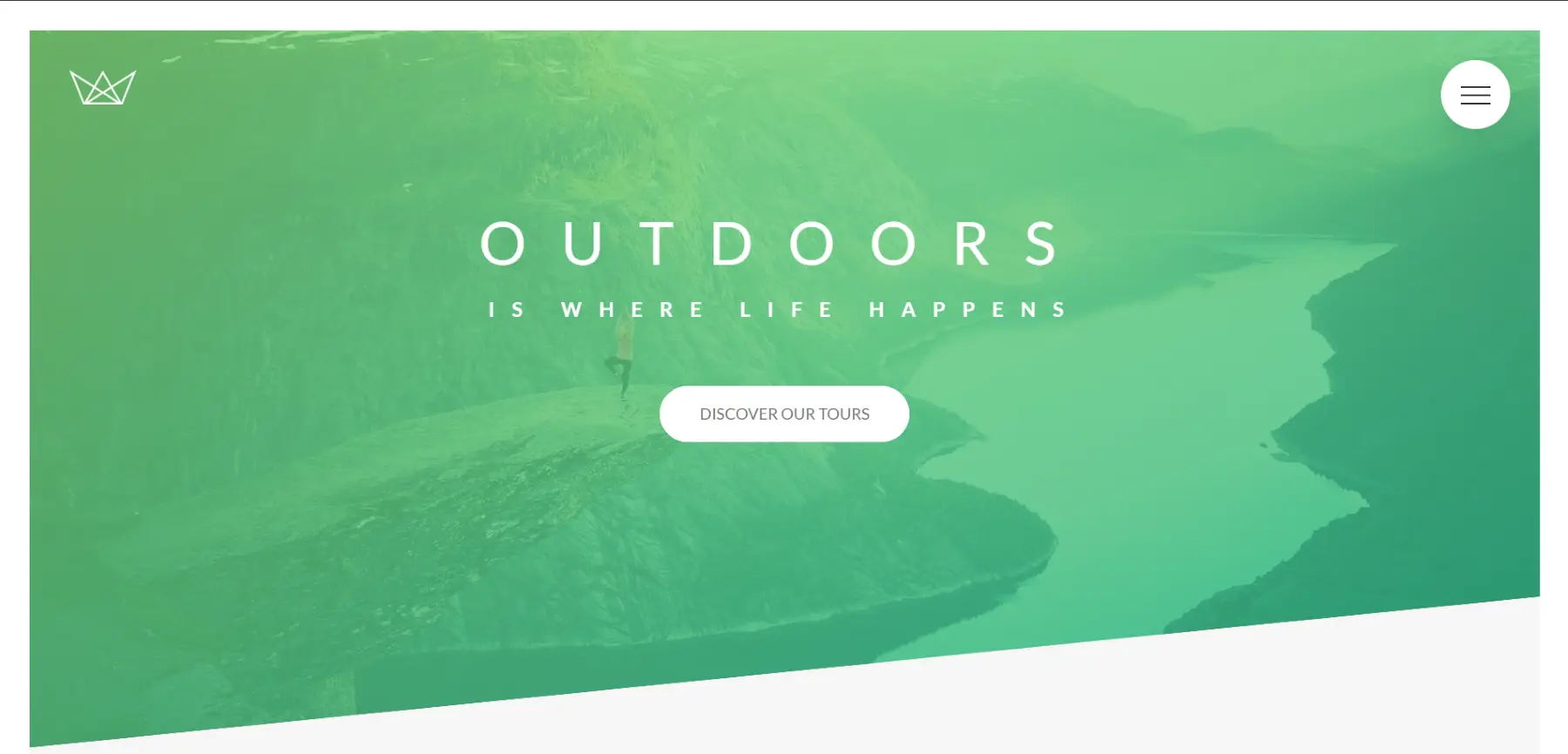 A screenshot of Natours' Landing Page