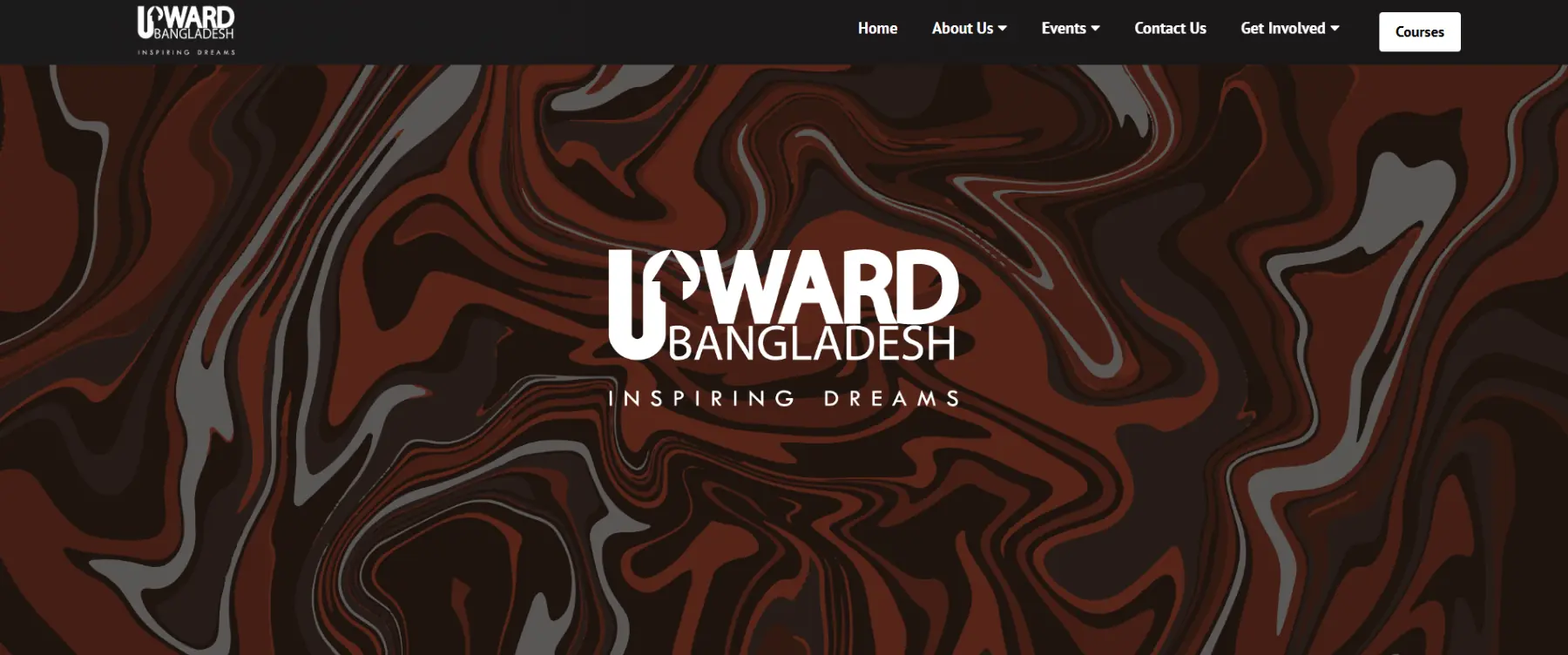 A screenshot of Upward's Landing Page