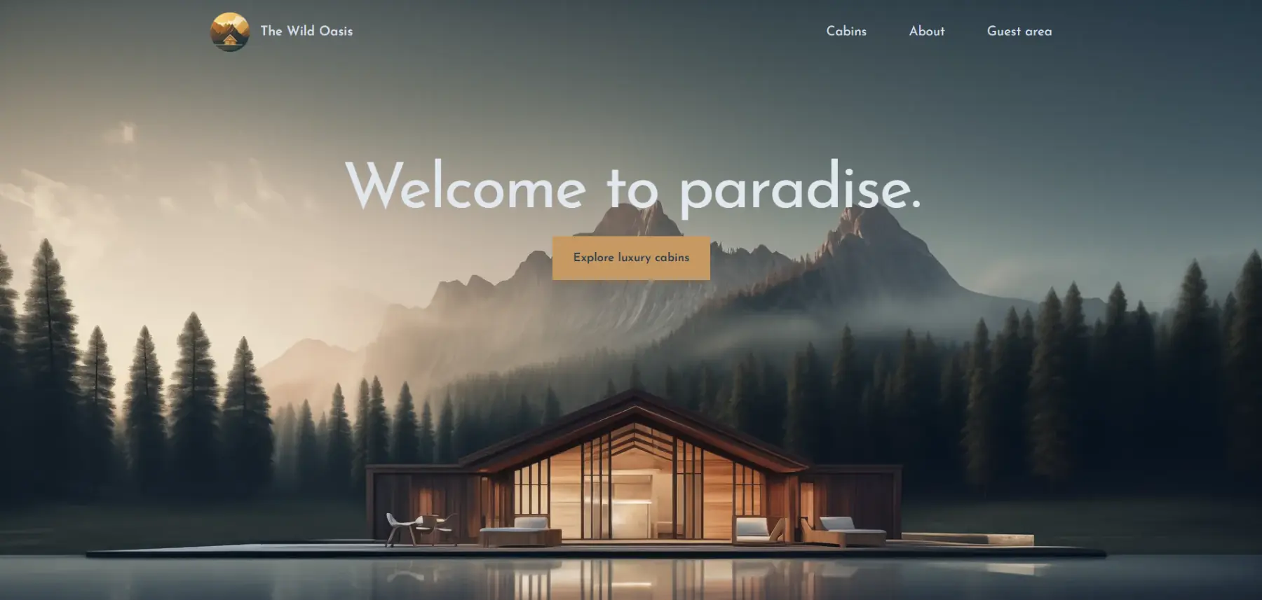 A screenshot of Wild Oasis' Landing Page